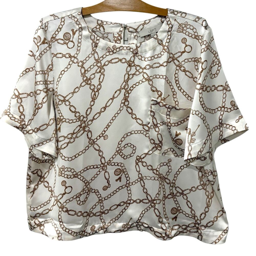 Ann Taylor LOFT | Top Chain Link Necklace Pocket NWT- Size XL